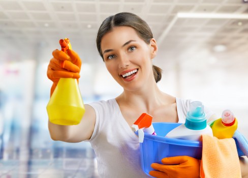 Cleaner preparing a St Johns Wood property for inspection