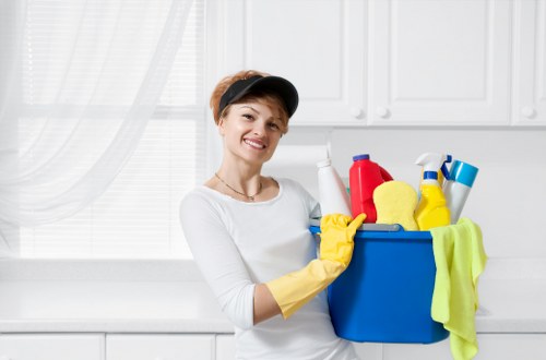 Office cleaning in St Johns Wood with a tidy modern workspace and polished surfaces