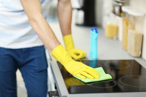 Deep cleaning of a modern hard floor surface in St Johns Wood