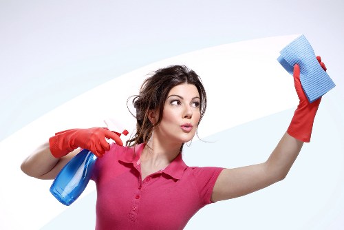 Team following health and safety cleaning procedures